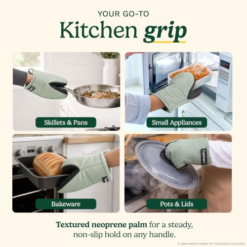 Image of Cuisinart Mini Oven Mitts, 2-Pack, Neoprene Grip, Heat Resistant 350F