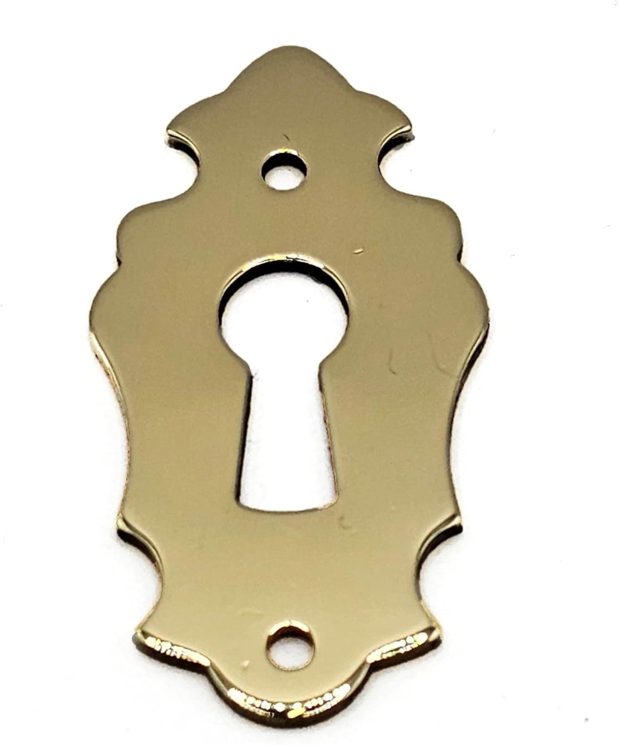 Harts Brass Ornate Keyhole Escutcheon Cover Plate For Long Case Clocks, 40Mm X 20Mm, Victorian Style