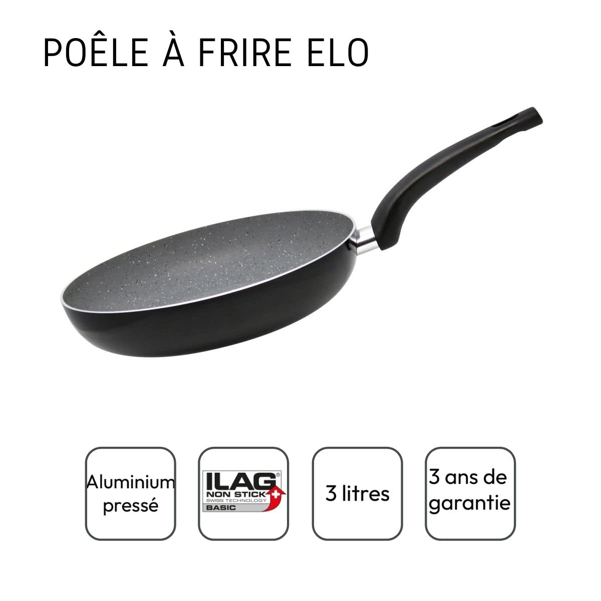 ELO Poêle à frire Smart 24 cm Aluminium, noir