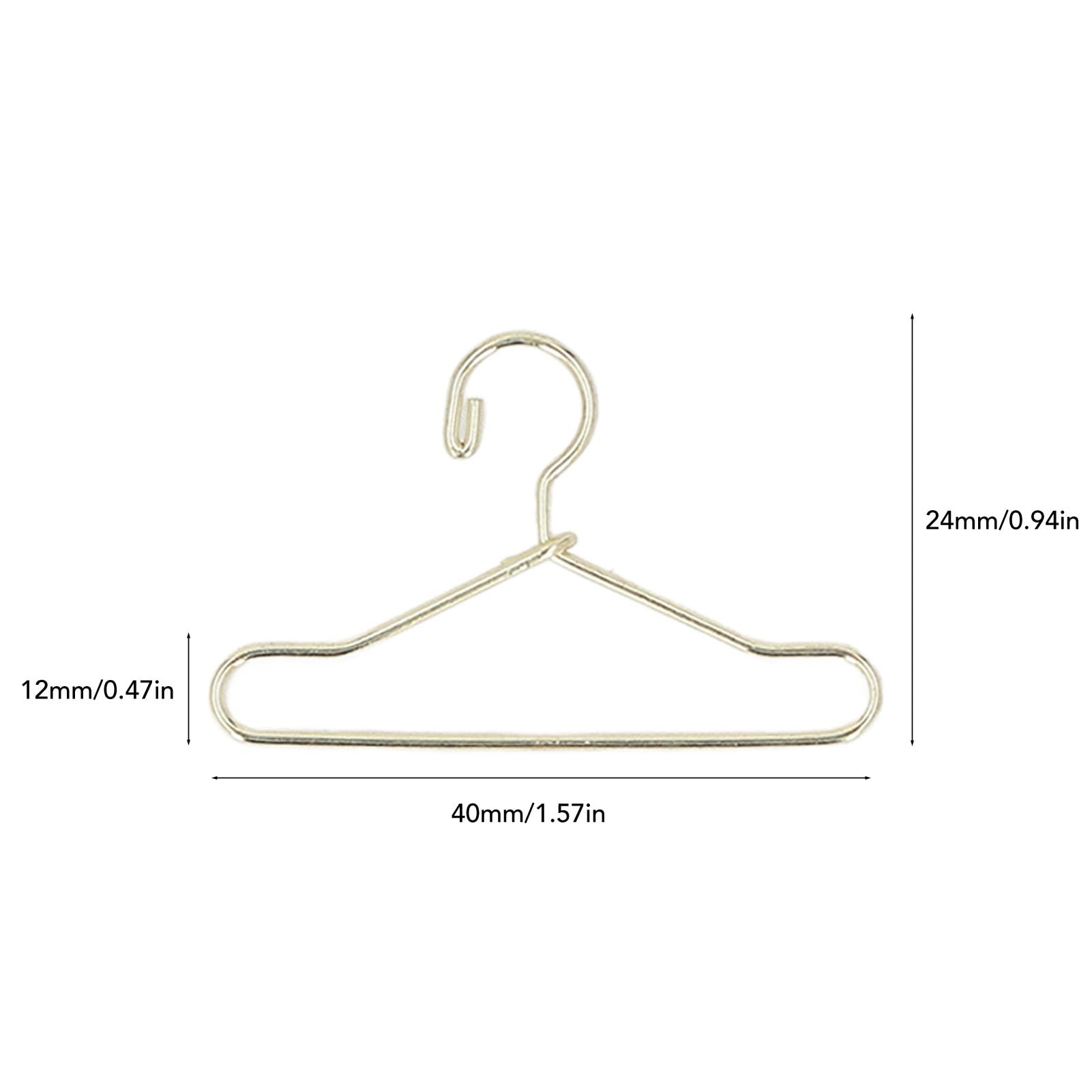 1:12 Doll Clothes Hangers Dollhouse Miniature Wire Gold Hangers Iron Dollhouse Metal Hangers