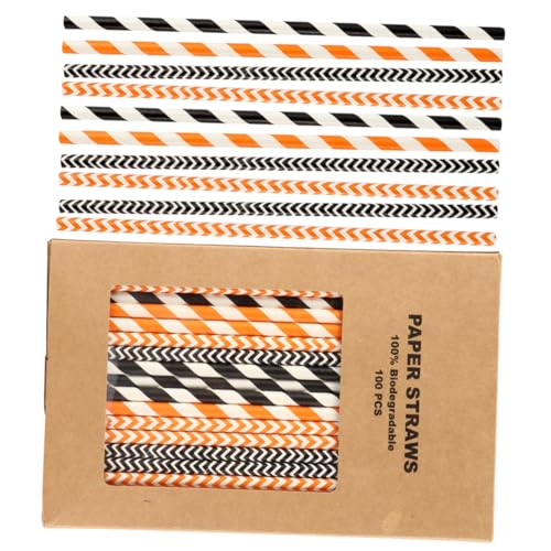 Pitillos de Papel Kraft Halloween 100 pzas Desechables