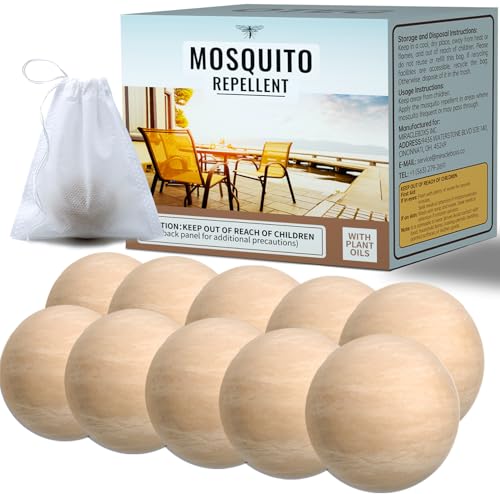 Mosquito Repellent for Patio Mosquito Repellent 10 Balls Plant-Based Mosquito Deterrent for Indoor & Outdoor Spaces Patio/Yard/Camping/Travel