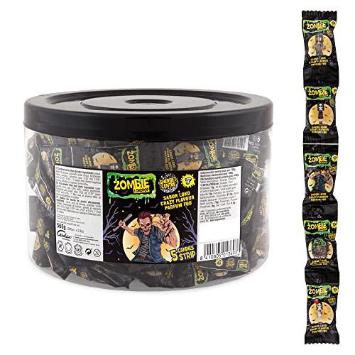 Caramelos Cerdán - Caramelos Zombie Pintalenguas Rellenos de Soda | Tarro 200 Uds (40 Tiras x 5) | Sabor Fresa, Cola, Frutas del Bosque | Sin Gluten ni Alérgenos | Ideal para Fiestas y Cumpleaños