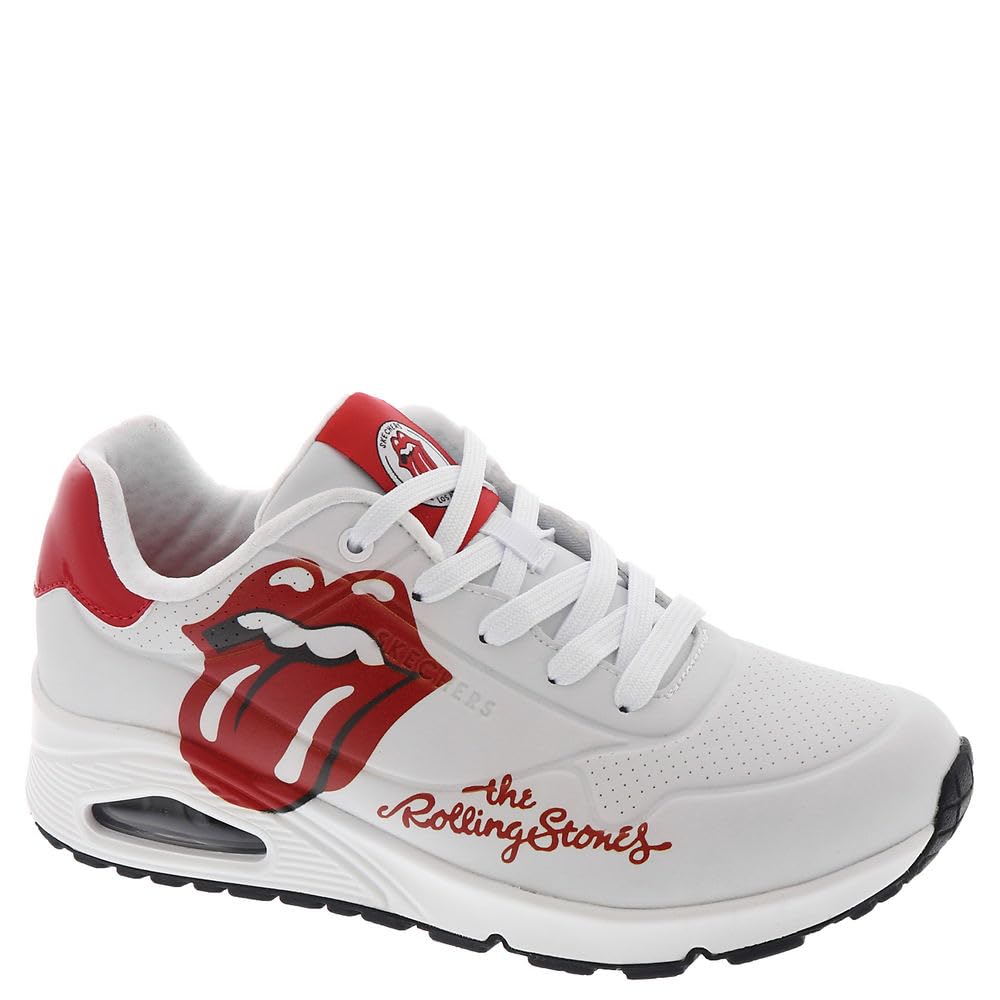 Skechers Women's Sneakers, White Durabuck W Red Durapatent Trim, 9