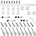 SMARTSTANDARD 12ft Siliding Barn Door Hardware Kit Brushed Nickel Double Door Easy to Install Fit 36
