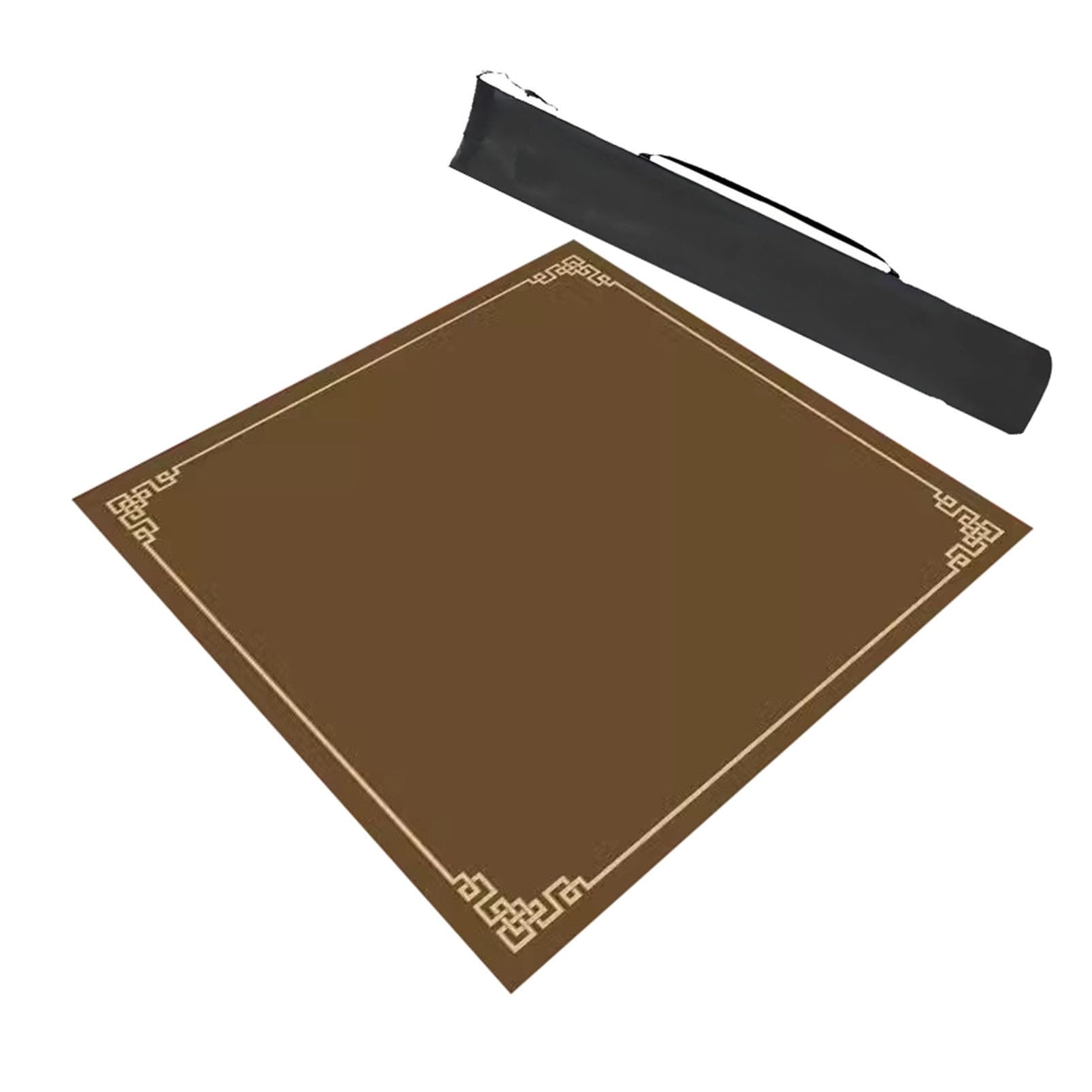 Modern Square Mahjong Table Mat With Storage Bag, Anti Slip And Noise Reduction Game Table Cover For Mahjong Poker Cards (Color : Brown, Size : 27.6x27.6inch/70x70cm) โ image 1
