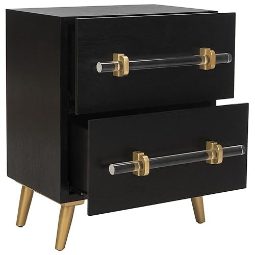 Home Collection Sienne Black 2 Drawer Nightstand