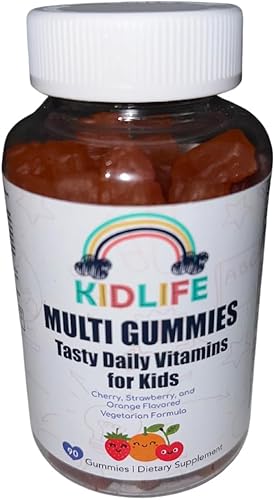 KJ3 Essentials KIDLIFE - Gomitas diarias - Vitaminas para niños 90 unidades veganas. Apoyo inmunológico. Suave y sabroso