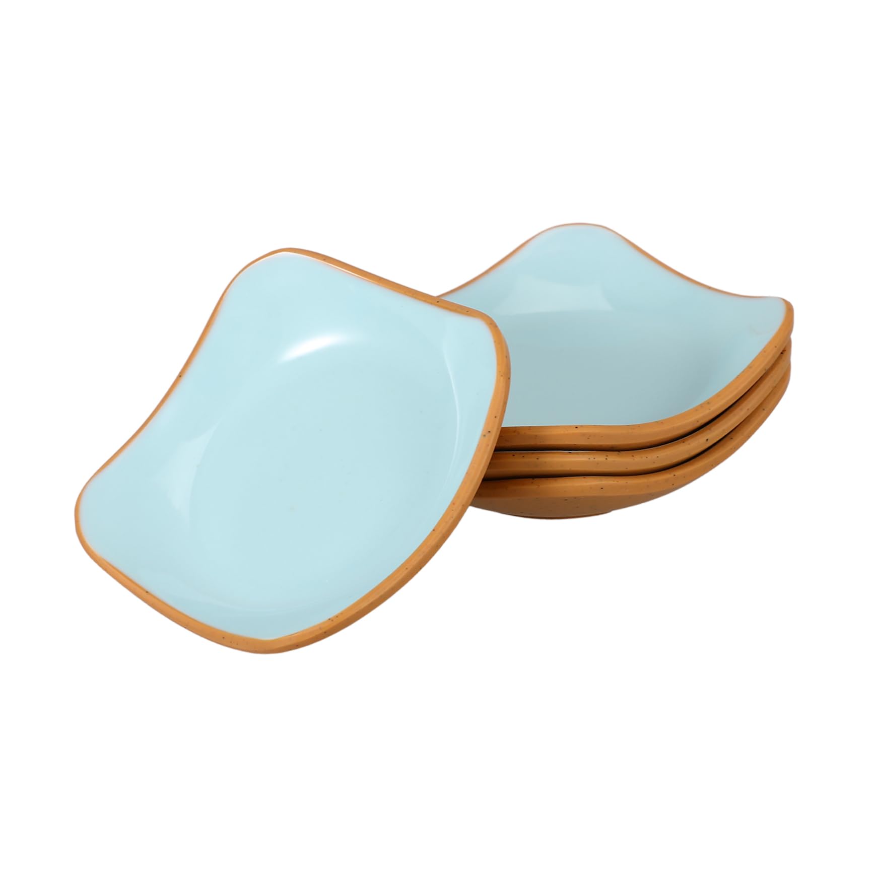 KICHOUSE 4-piece Sushi Plate Sauce Bowl Set Ceramic Dipping Bowls Small Serving Side Dish Soy Sauce Plates