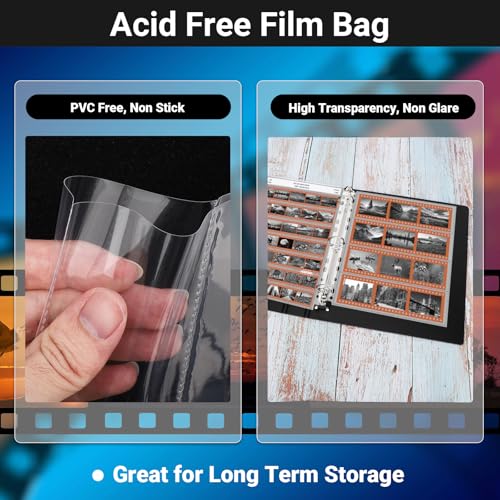 Image of Acid Free Film Negative Binder, 3 Ring Binder with 30 Pack 35mm Negative Sleeves and 30 Pack 120 Film Sleeves