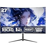 27インチ ウルトラワイド ゲーミングモニター 16:9 FHD 1ms高速応答 180Hzリフレッシュレート FreeSync G-Sync HDR対応 VA パネル搭載 HDMI DP VESA対応 ティルト調整 在宅ワーク マルチタスク 映画鑑賞 FPS向け (27インチ-1K-180Hz-湾曲) image