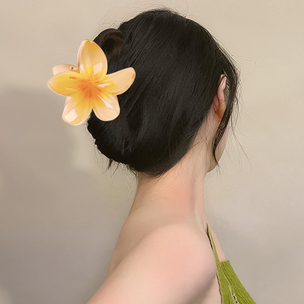 Amazon.co.jp: カラフルな花のヘアクリップ、プルメリアの爪クリップ 