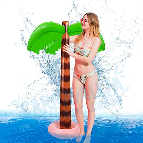 Inflables Acuáticos, Toy GRUPO CARNAVALLIA Inflable Palmera Grande Salvavidas Alberca Montable para Piscina Alberca Verano (Oro Rosa)