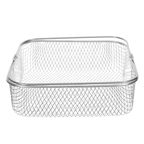 Homoyoyo エアフライヤーメッシュバスケット ステンレス製軽量ハンドル付き 揚げ物用調理カゴ 家 業務用 チップス チキンウィング対応 洗浄