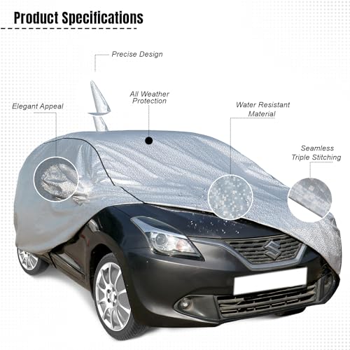 Image of Allextreme RK7007 100% Tested Waterproof Car Body Cover Compatible with Renault KWID Custom Fit Dustproof UV Heat Resistant Indoor Outdoor Body Protection (Reflective Silver with Mirror)