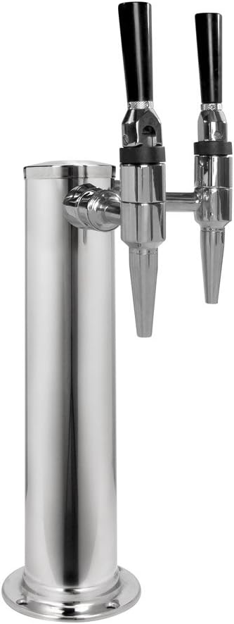 Kegco DT145-2P-STOUT Draft Beer Tower, 2 Faucet, Stainless Steel