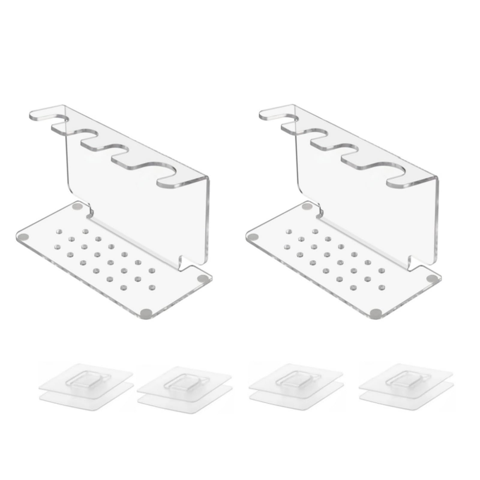 Tsophreniq 2-Piece Acrylic Shaving | Countertop Shelf | Vanity Storage for Grooming Clear Shaving Planner Modern Acrylic Cutlery Stand