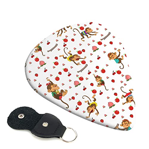 ギターピック 6枚セット 0.46mm 0.71mm 0.96mm エレキギター ベース用ピック ウクレレ ギター ABS素材 エレクトリック アコースティック 弦楽器 初心者 トライアングル ピック( 猿 (2) )