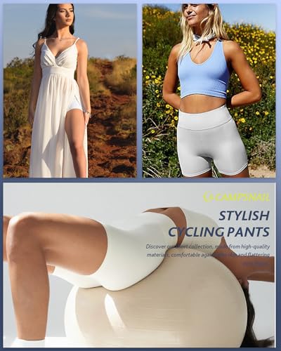CAMPSNAIL Workout Biker Shorts Women - 3"/5"/8" High Waisted Tummy Control Spandex Booty Volleyball Shorts for Yoga Dance