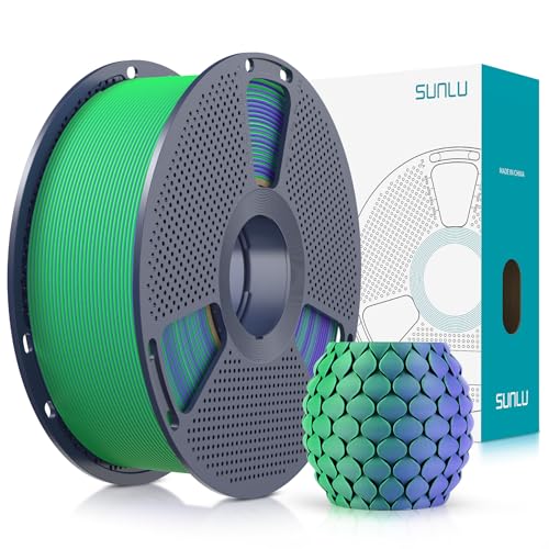 Image of SUNLU Dual Color Matte PLA Filament 1.75mm, Matte 3D Printer PLA Filament, PLA Filament 1kg Spool (2.2lbs), Dimensional Accuracy + /- 0.02mm, Purple Green