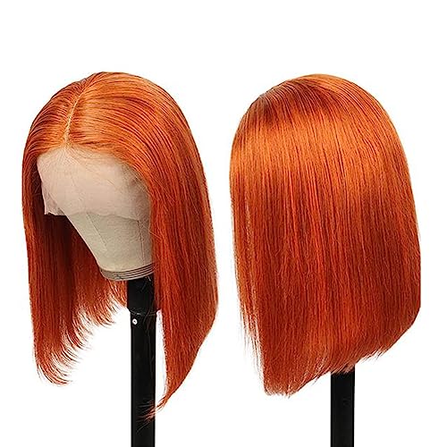 Ginger Straight Bob Wig Human Hair 13X4 Transparent Lace Front Wigs Pre Plucked Bleached Knots Straight HD Lace Front Wig (350 bob wig - Image 2