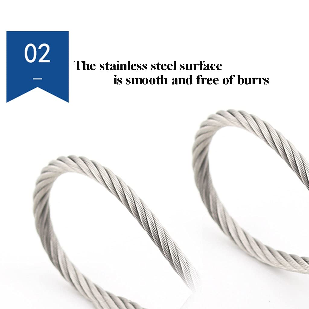 Filo Metallico in Acciaio Inox, Filo for Appendere Quadri da 2 mm, Acciaio Inossidabile Resistente da 50 m