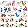 Vdealen Mini Cube&Fidget Snake Cube Puzzle Party Favors for Kids, School Rewards&Classroom Prize for Students, Goodie Bag Stocking Stuffers, Gift for Birthday Valentine Easter Christmas