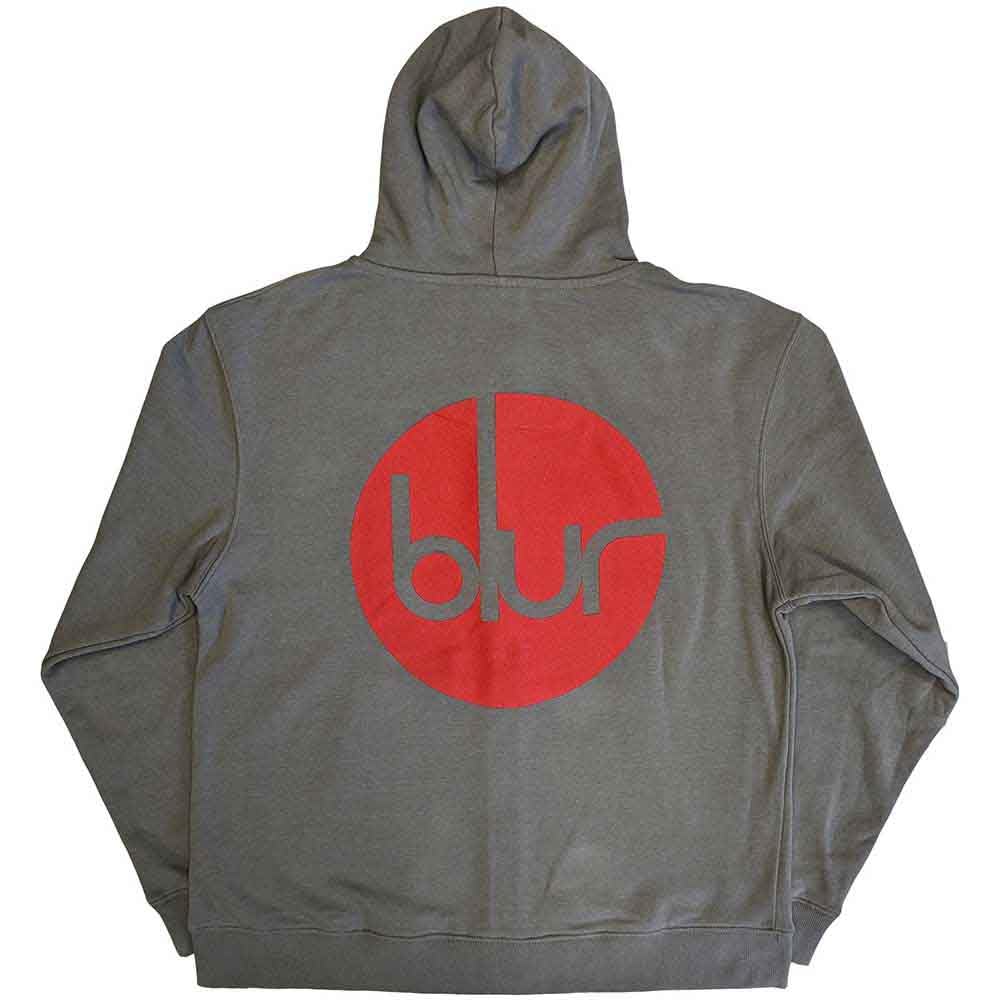 Rock Off officially licensed products Blur Hoodie Circle Band Logo Official Unisex Grey Zipped XL