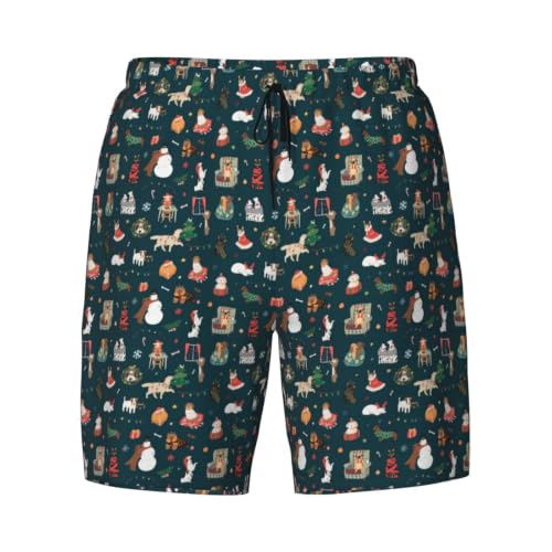 Short de bain respirant et léger à imprimé Père Noël