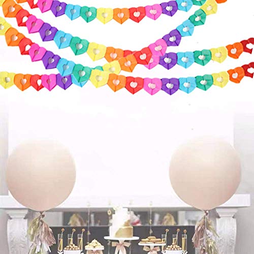 6 pezzi a forma di cuore ghirlanda arcobaleno