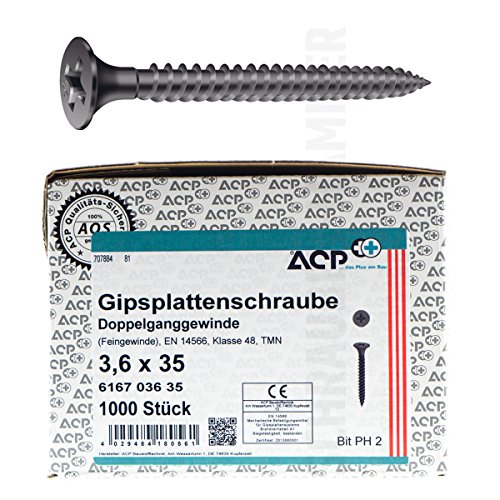 ACP Gipsplattenschraube Doppelganggewinde 250 Stück