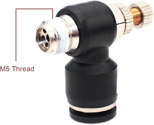 Vista 11 de Beduan Empuje neumático para conectar la válvula de control de flujo de aire, tubo de 0.315 in OD x rosca macho de 1/8 ", codo adaptador de válvula