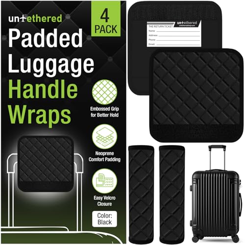 Untethered Diamond-Grip Luggage Handle Wraps