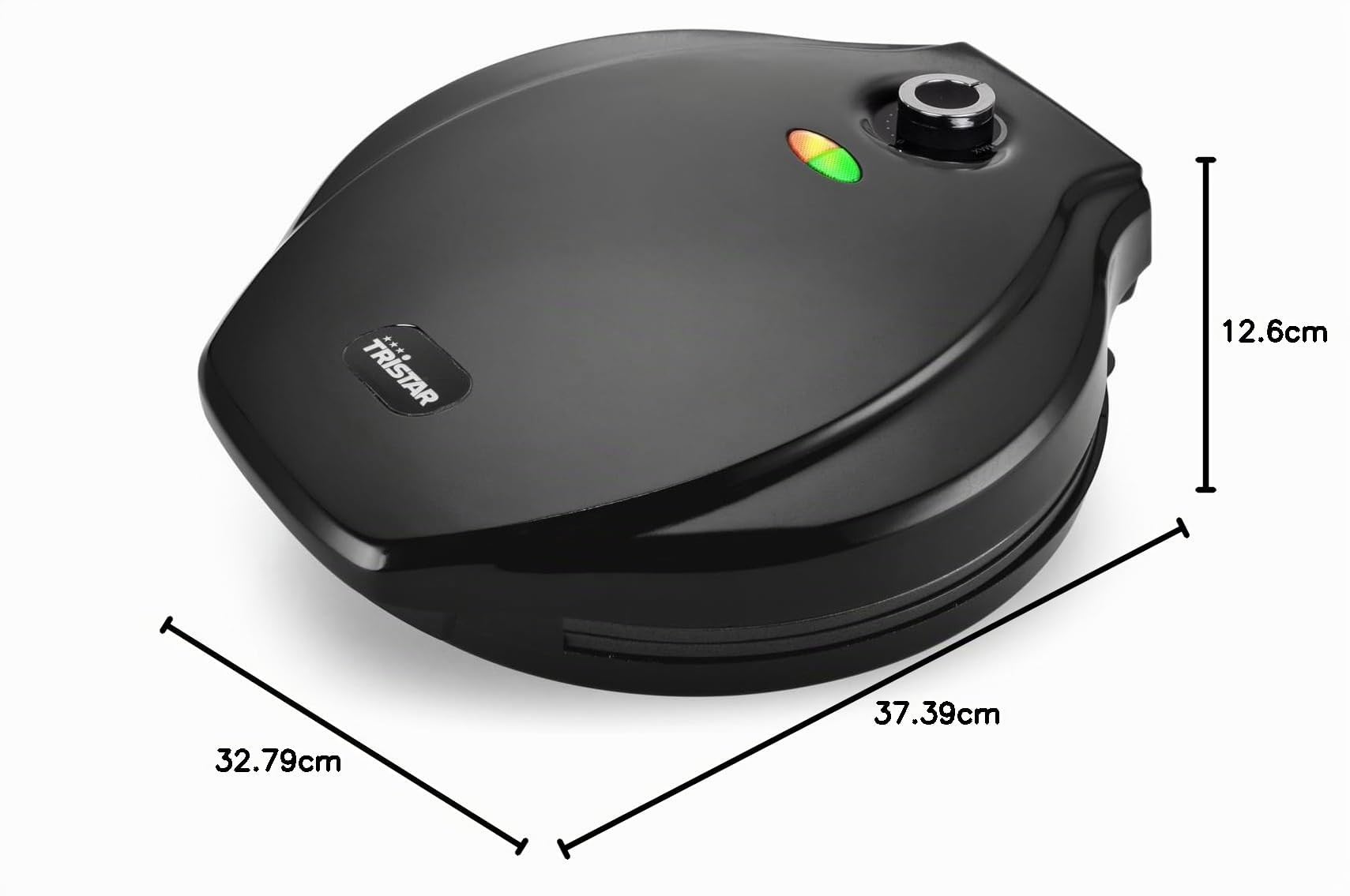 Tristar Four à Pizza, Pour Pizzas Fraîches Ø30 cm, Thermostat Réglable, Revêtement Antiadhésif Facile à Nettoyer, Voyants Lumineux, 1450 W, Noir, PZ-2881