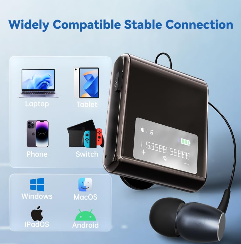 Auricular Bluetooth In Ear K89 con pantalla LCD y clip miniatura 4