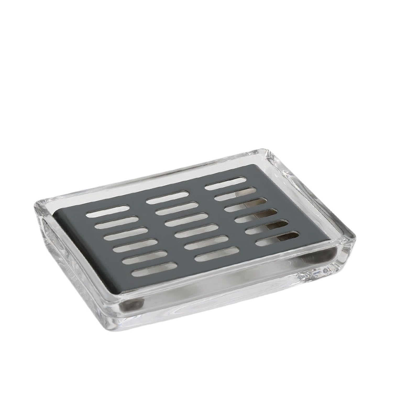 Jabonera de cristal de acero inoxidable, escurridor, rectangular, doble capa, independiente, para cuarto de baño, color negro