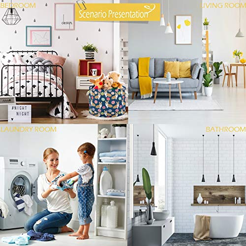 Image of visesunny Collapsible Large Capacity Basket Corgi Dog Colorful Donut Clothes Toy Storage Hamper with Durable Cotton Handles Home Organizer Solution for Bathroom, Bedroom, Nursery, Laundry,Closet