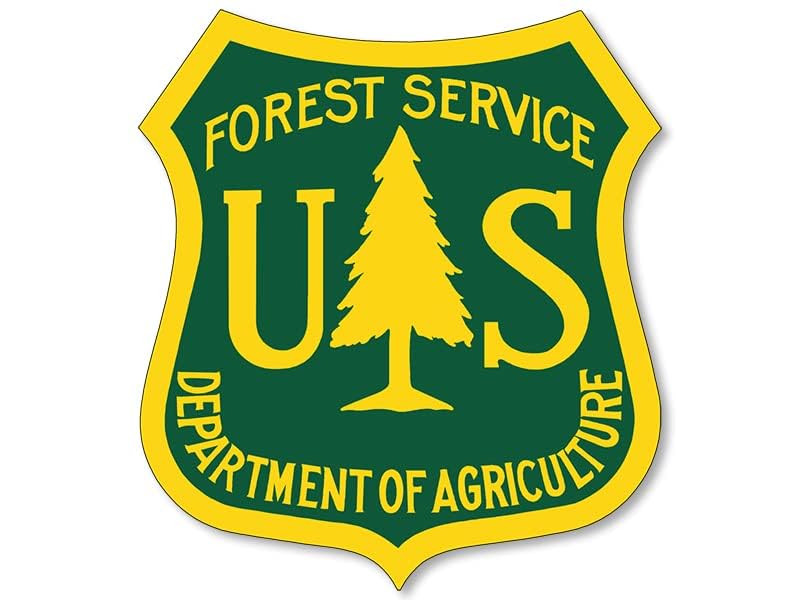 Green and Yellow US Forest Service Sticker (Dept of Agriculture Vinyl Decal Forestry (3 inch) U.S. Forest Licensed