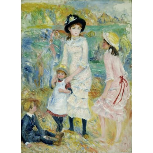 Impression sur toile Renoir Enfants au bord de la mer Guernesey reproduction d'art 127x101,6 cm