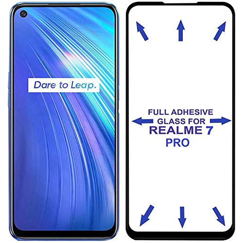 Image of Screen Protector for Realme 7 Pro (Black) Tempered Glass Edge-to-Edge 6D Screen Guard With Installation Kit