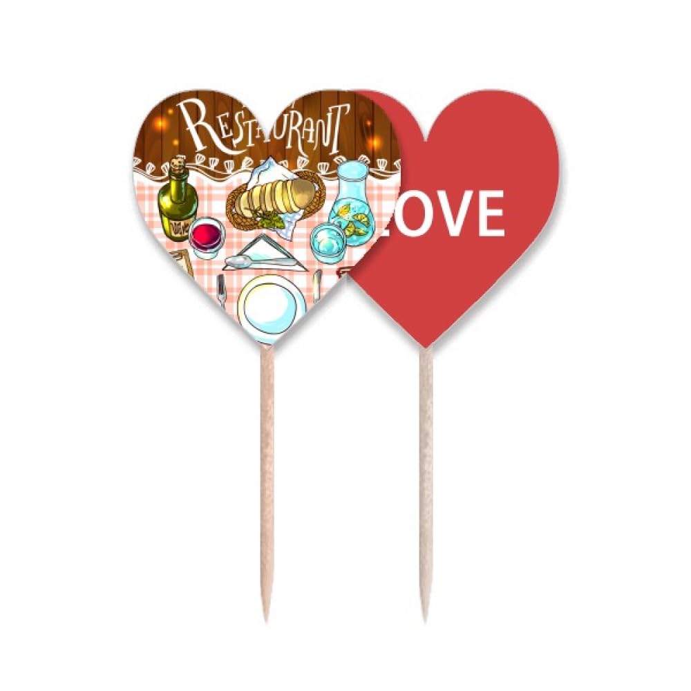 Cupcake pick love heart drapeau et cure-dents pour sublimer vos desserts