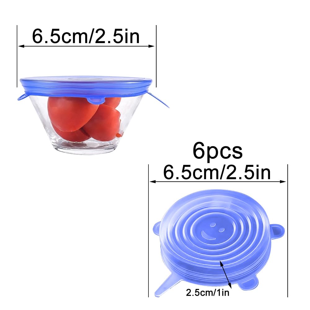 6 Coperchi In Silicone Elastici - Ideali Per Barattoli, Ciotole E Tazze - Foto 3