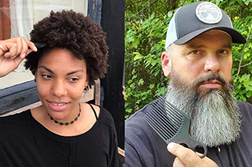 Chicago Comb Model 7 Carbon Fiber Pick Comb, for Long Thick Curly & Afro Hair Styles, Black Color, 6 inches (15 cm) - Image 3