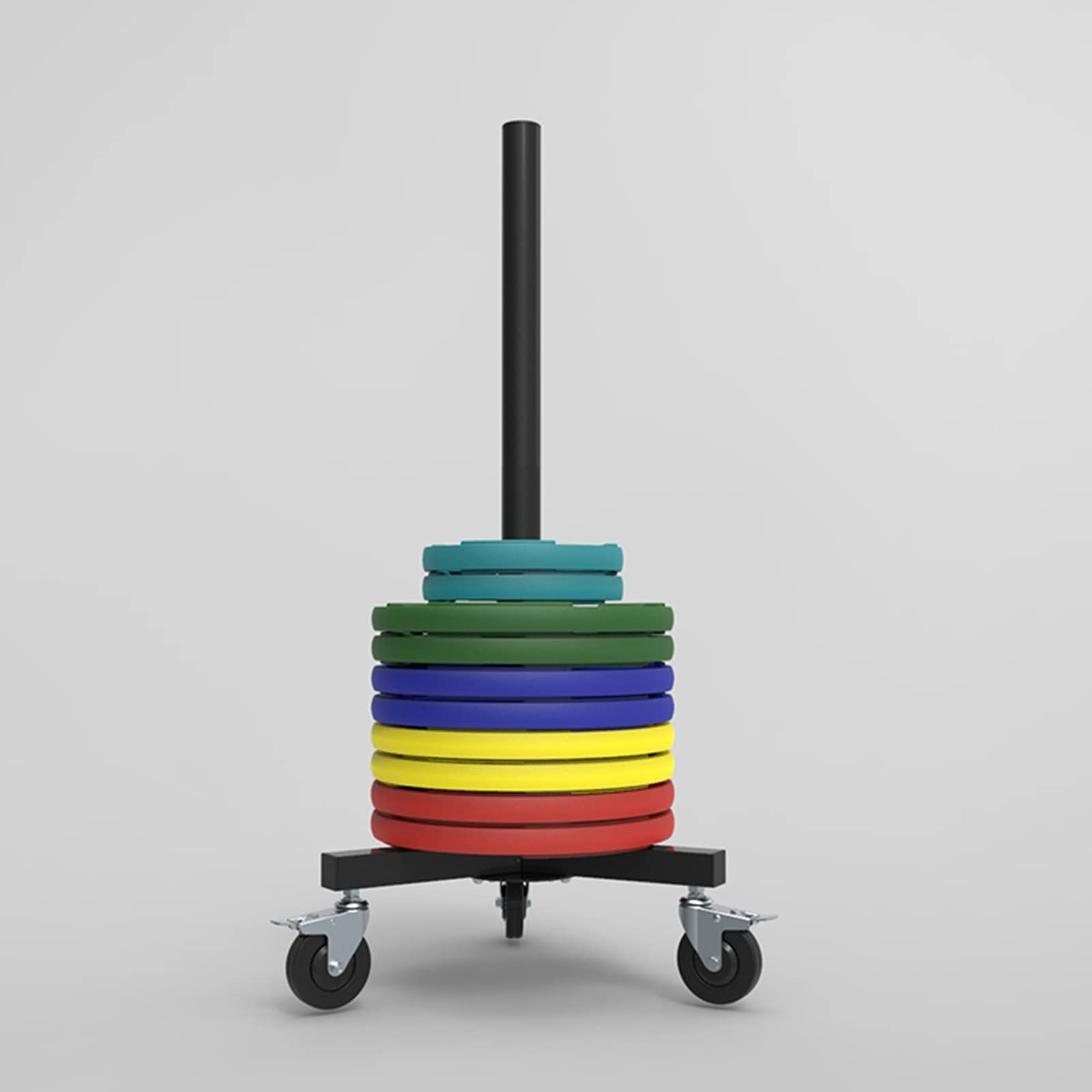 Rastrelliera Pesi, Porta manubri Dischi Nero 50 Mm Peso Portatarga Standard con Ruote, Scaffale Portapiatti Olimpico Verticale da Pavimento, Organizzatore di Palestra Commerciale