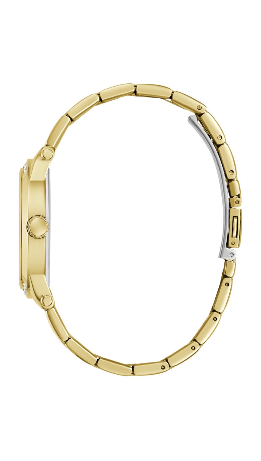 Guess GT Annette Damen Armbanduhr, Edelstahl, 26 mm, Edelstahlarmband, Farbe: Gold, 1 bar, Zifferblattfarbe: Gold, Zirkonia, GW0861L2