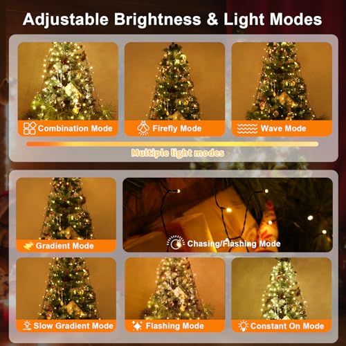 Guirlande sapin sans nœud 400 LED avec étoile facile à installer
