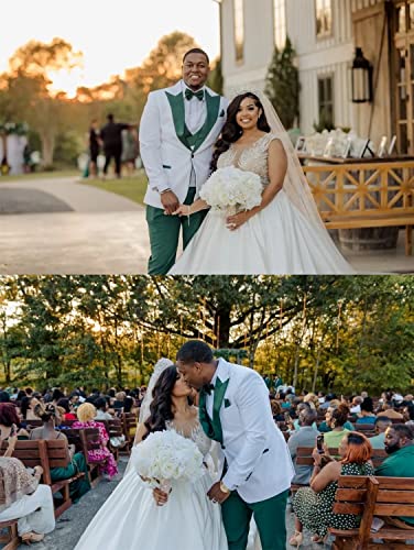 Men's Three Pieces Wedding Party Tuxedo Peak Lapel One Button Suit Set4