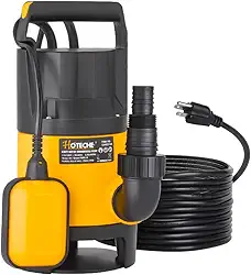 Hoteche Bomba Submersível Para Poço, 1/2 Hp, Portátil, Termoplástica, 2000 Gph, Alta Vazão, Serviço Pesado, Drenagem De Porões, Inundações E Piscinas