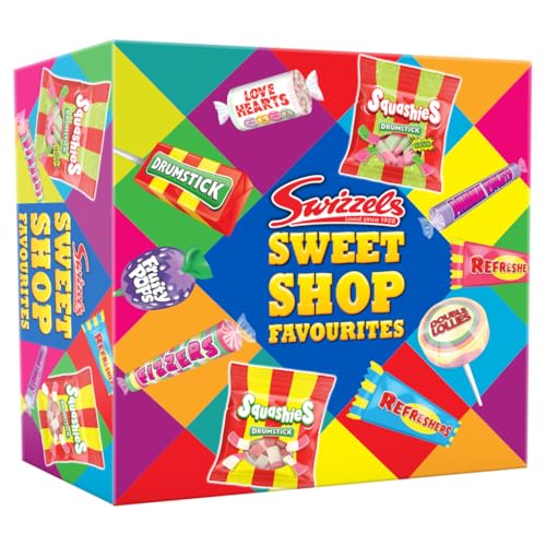 Swizzels Sweet Shop Favourites 500g Assorted Retro Sweets Gift Individually Wrapped Classics Including Drumsticks Refreshers Love Hearts Parma Violets & Squashies for Sharing