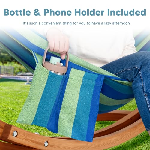 Image of SUNCREAT Hammocks Double Hammock with 10 ft Wooden Stand Included, Green